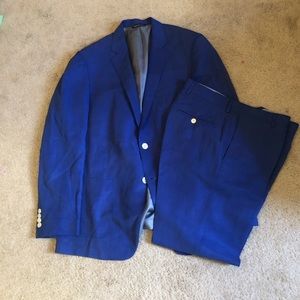 Samuelson linen and silk suit blue 42 R